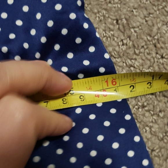 Guess Bombshell Pinup Polka Dot Dress Size 2 Blue White Body Con Sheath Barbie - Picture 11 of 11